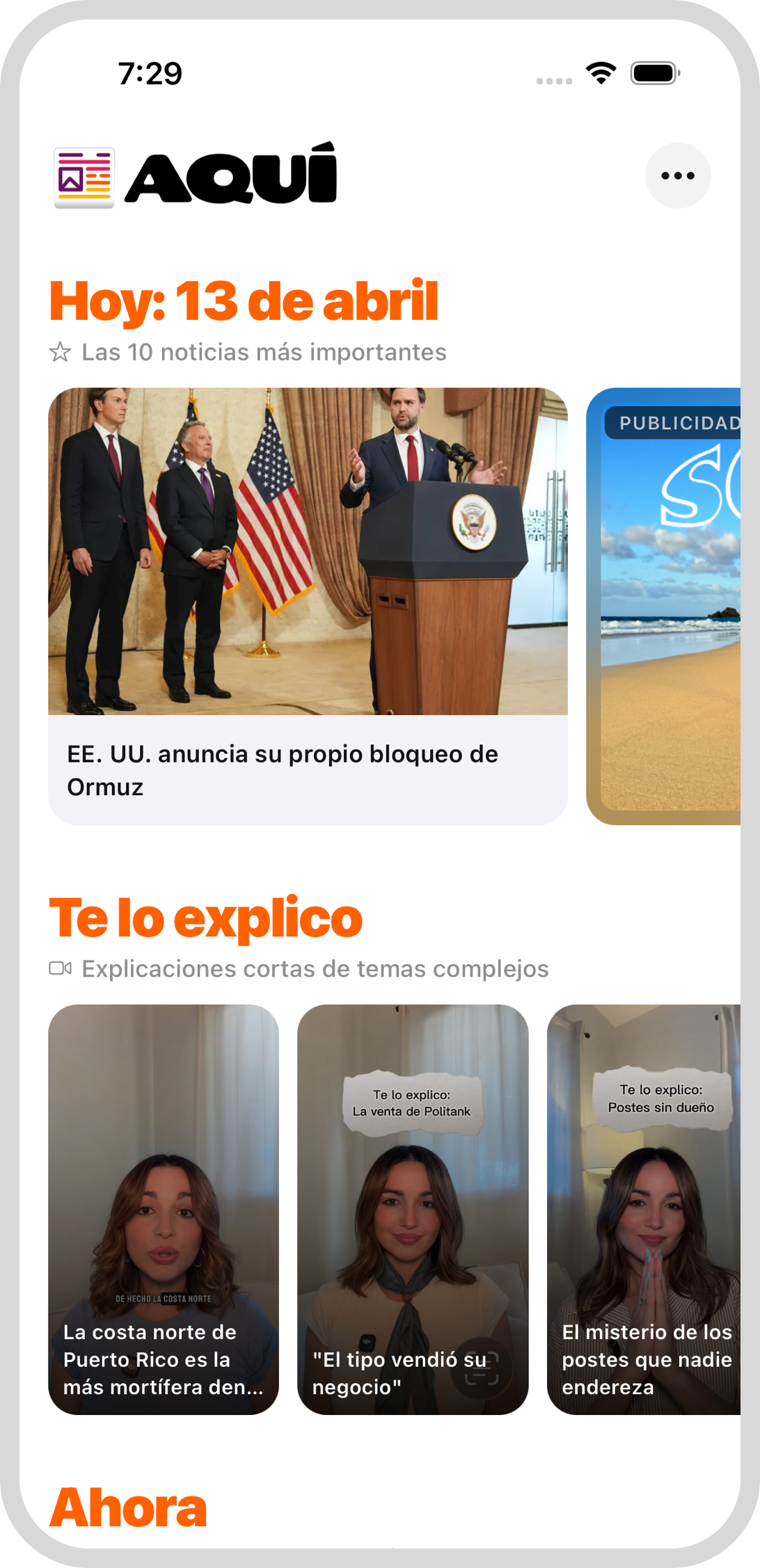 El app de Aquí.PR en un celular